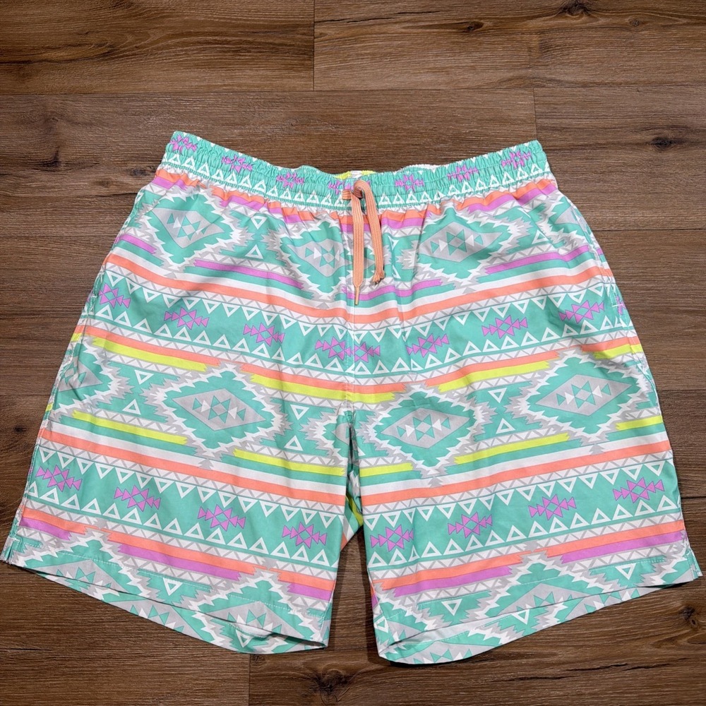 Chubbies The En Fuegos Swim Trunks Mens 2XL Multi Aztec Print 7'' Mesh Lined